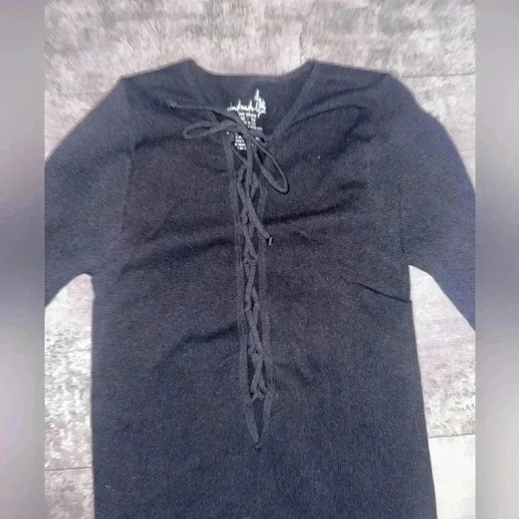 NEW Free People Intimately Layring Lace Up Top in Black - Picture 3 of 5